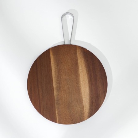 Groot board with a metal handle, round, 35.8 × 25 × 1.6 cm, tropical acacia-5