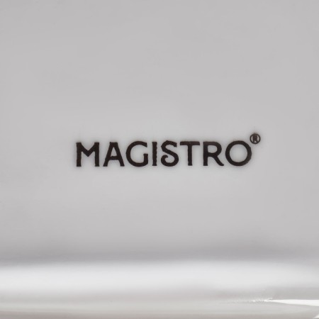Porcelain dish for feeding Magistro "Eared Zay" with two saucers, 27 × 22.5 cm, white color-5