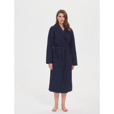 Unisex bathrobe Pamira, size m, blue color-15