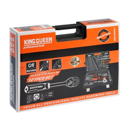 Set of instruments Universal Kingqueen Wib-80007, 72 tooth, 1/2 3/8 1/4 ", 121 subject-3