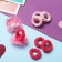 Hair elastic band "Lace" (set 8 pcs) voluminous flower mix, pink
