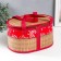 Bamboo Bamboo Casket "Flowers on Red" with handles, lightning 16x20x30 cm