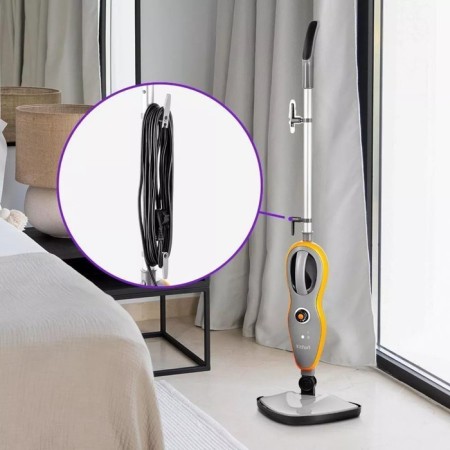 Steam mop KitFort KT-1047, 1500 W, 370 ml, cord 8 m, gray-orange-9