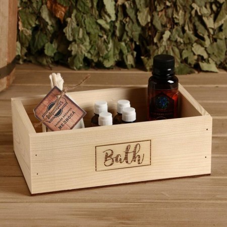 Wooden box "Bath", 24.5 × 14 × 8 cm