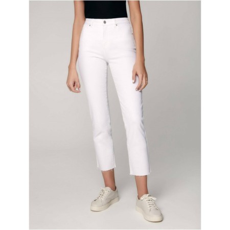 Jeans shortened female Conte Elegant Straight Leg, size m, color White