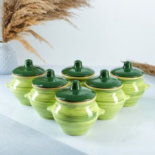 Set of pots No. 5 with pens 6x0.5l, green