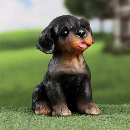 Garden figure "Rotweiler Puppy" 13x15x18cm ////