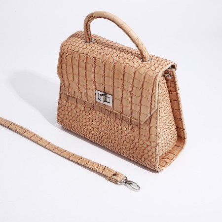 Women's bag Textura, messenger, medium size, beige color-4