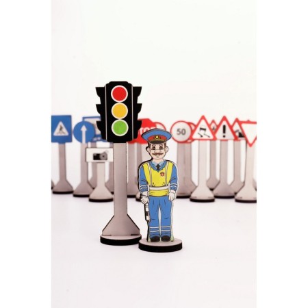 Game set set "Road Signs" (24 signs, traffic police inspector, traffic light)-1