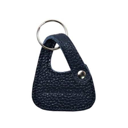 Key keychain, genuine leather, 60x50x3 cm, blue T.