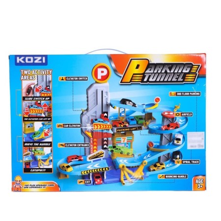 Parking "City" with 6 cars and elevator, light and sound-13