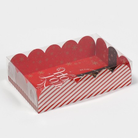 Gift box with PVC lid "Retro", 20 x 30 x 8 cm, new year-2