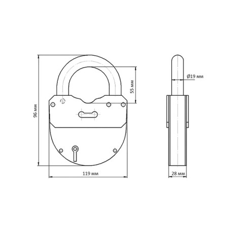 The castle of the hinged "N. Novgorod" ZVS-1, d = 18 mm, size 120x170 mm-1