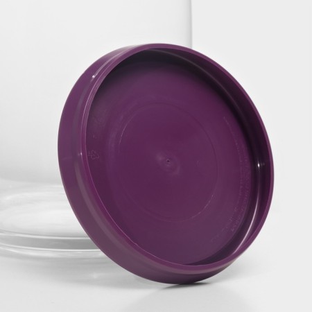 Bank for bulk products glass cesni, 1.1 l, lilac plastic lid-2