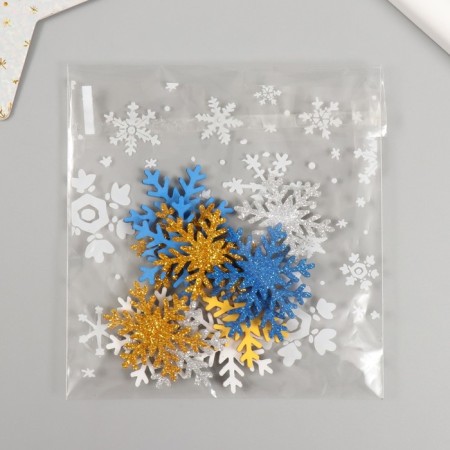 Decor for creativity "Color snowflakes" 3 × 3 cm (set 12 pcs) mix-3