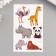 Tattoo on the body color "overseas animals" 12x7.5 cm