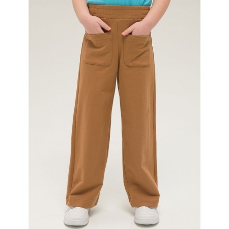 Pants for girls, height 98 cm, brown color-1