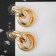 Earrings Metal "FUCHE" circles of weaving, color gold