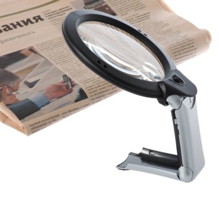 A desktop magnifier with a handle and backlight VEBER MG1713-1, 2X-4X, diameter 100 mm-1
