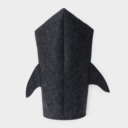 Funny “shark” storage basket, 31 × 26 × 75 cm, dark gray color-4