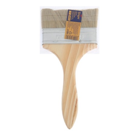 Brush flat tundra, mixed bristles, wooden handle, 4 ", 100 mm-4
