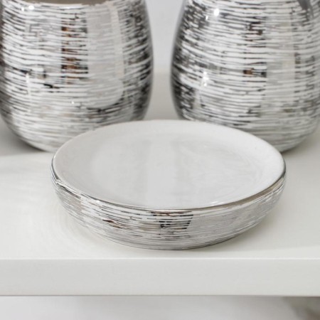 A set of accessories for the bathroom "Failures", 4 items (soap dish, dispenser 400 ml, 2 glasses), silver color-1