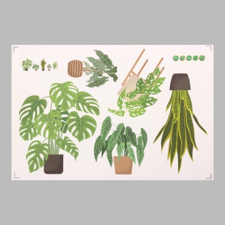 Stick plastic interior color "Home flowers" 40x60 cm
