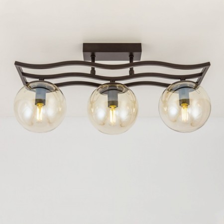 Ceiling chandelier Citilux "breeze" CL106235, 49x15x23 cm, 3x60W, E14, brown color-2