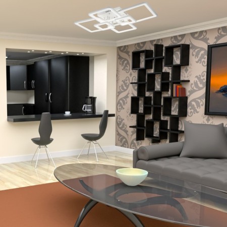 Ceiling light ESCADA, 10286/6LED. 1x154W, LED, 10360LM, 3000-6500K, 790x580x125 mm, white color-5