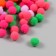 Pompons, 10 mm, 100 pcs/pack, 100% polyester, 5 colors in the assortment of 20 pcs