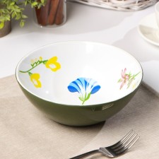Ceramic “Flowers” ​​salad bowl, 950 ml, d = 19 cm, the color of mix
