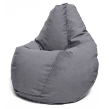 The hand-bag “Pear” is positive Luma, size xxxl, diameter 110 cm, height 145 cm, velor, color gray color