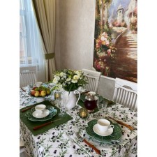 Скатерть Black olives, размер 110х140 см, цвет зеленый
