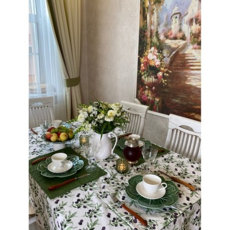 Black Olives tablecloth, size 110x140 cm, green color