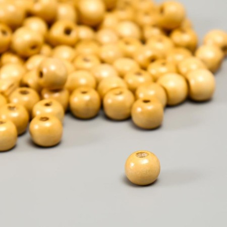 Wooden beads "Astra" round, 10 mm, 50 g, natural tree-1