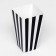 Popcorn packaging, black stripes, 8.5 x 8.5 x 16.5 cm