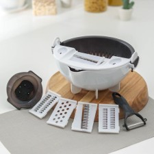 Magisthuman Majestic multifunctional vegetable engine, with a drain basket, 22.3 × 13.5 × 22.5 cm, white-gray color