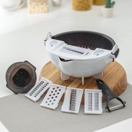 Magisthuman Majestic multifunctional vegetable engine, with a drain basket, 22.3 × 13.5 × 22.5 cm, white-gray color