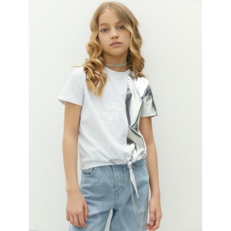 T -shirt Children's Amarobaby Gloss, height 128 cm, white/silver color-8