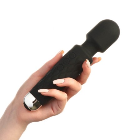 Massage vibrator, 20 frequencies, 16 modes, 20.4 × 4.2 cm, black-1