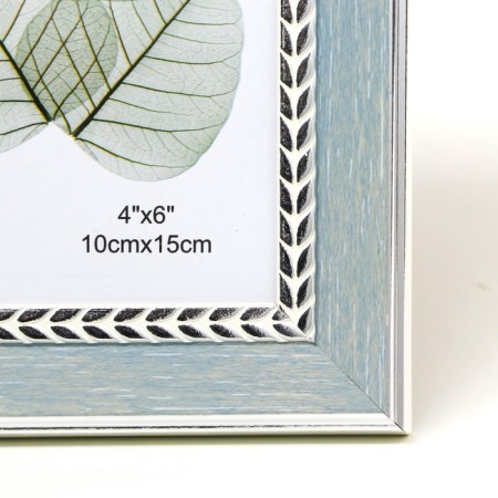 Photo frame plastic 10x15 cm "Gray with silver pigtail" 19.7x14.7x1.6 cm-3