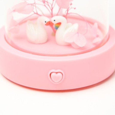 Night -night flask "Two Swan" LED from batteries 3HAAA Pink 9.5x9.5x16 cm Risalux-5