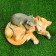 Garden figure "Cat with the mouse Sleep" 30x18cm