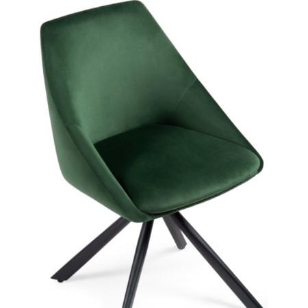 Stol on a metal frame spinning, metal/velor, black/green 51x55x83 cm-6