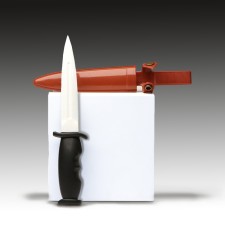 Training knife, with scabbard, rubber, 24 cm