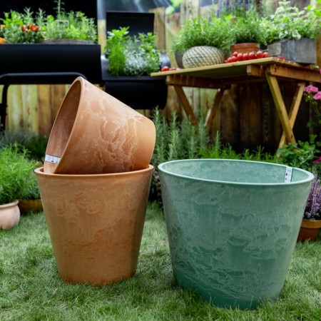 Kashpo for flowers and plants, 12l new terracotta 31x31x24.5cm-3