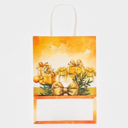 New Year. Package Paper Gift New Year craft "New Year's bow" 18 x 8 x 25 cm.-2