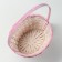Wicker basket, d23 x 17 x 10/36 cm, pink, bamboo