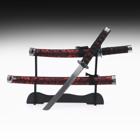 Suv. Product Katana 2B1 on a stand, scabbard to leatherette, red dragon on black 47/70cm