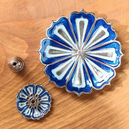 Film Flower Star "Lotus Flower", 8.8 x 3 cm, blue enamel-2